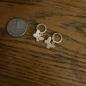 Charming Gold Bee Hoop Earrings